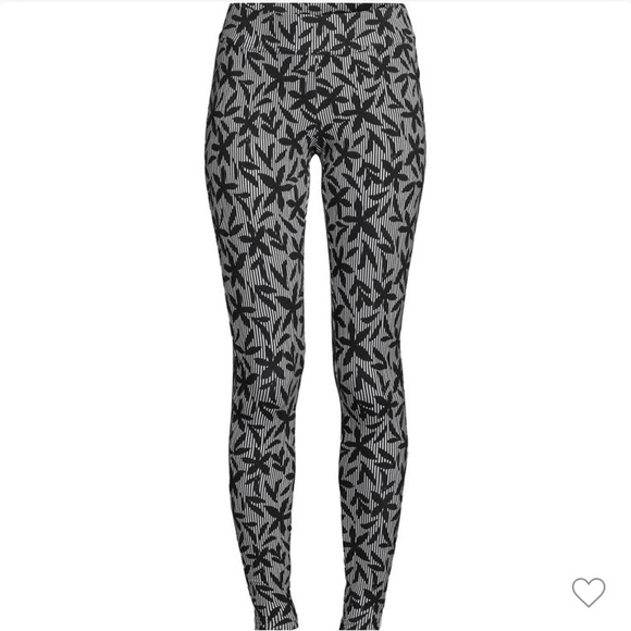 Lands’ End Starfish Leggings in black stripe floral - Picture 2 of 4